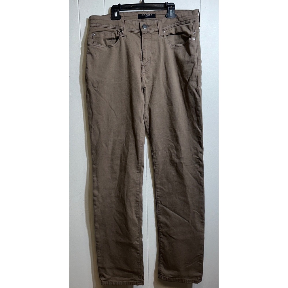 Fidelity Denim‎ Jimmy Slim Straight Pants Mens 32 Mochahol Brown M21440 NWOT